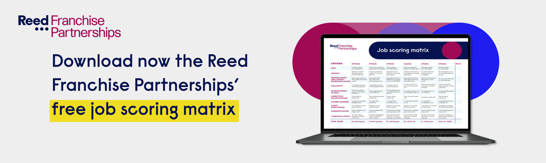 Download now the Reed Franchise Partnerships' free job scoring matrix