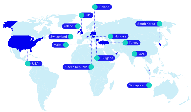 Map Reed Franchise Partnerships worldwide